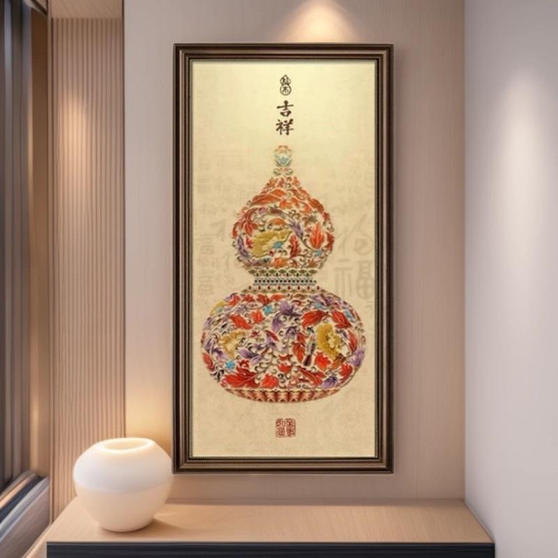 美式玄关装饰画欧式走廊过道竖版壁画入户楼梯挂画墙画花卉油画