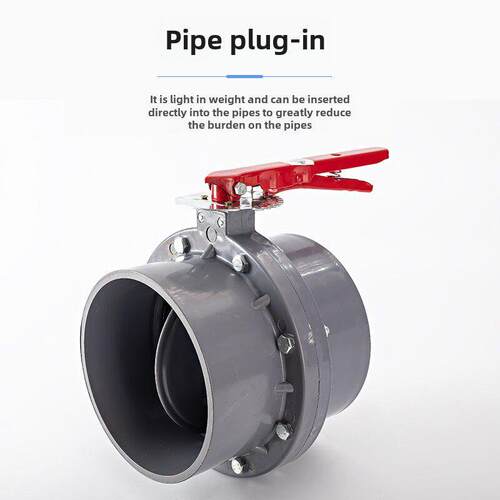 Upvc Pvc一体式蝶阀灌溉蝶阀塑料蝶阀套筒式蝶阀160mm 200mm