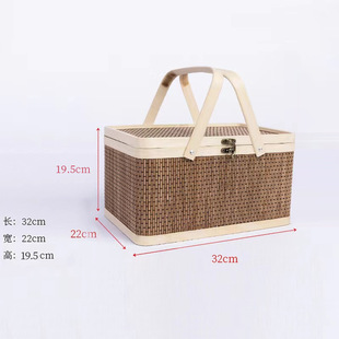 新年抱抱桶礼盒竹编篮年货礼品盒烘焙饼坚果春节2025蛇年礼盒包装