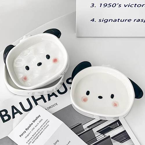 INS-style cute Pacha dog dipping sauce dish, ceramic tablewa