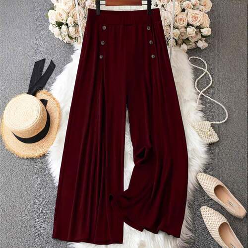 Women's Plus Size Casual Style Minimalist Solid Color Wide