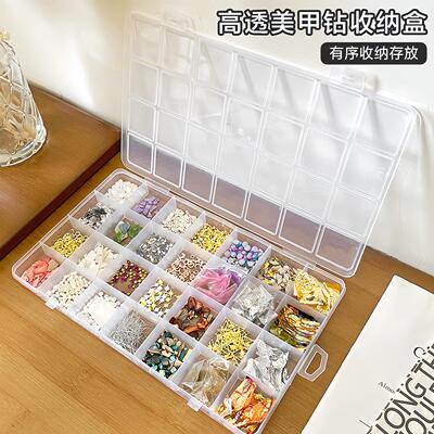 28-Compartment Nail Art Tool Box, Multi-functional Transpare