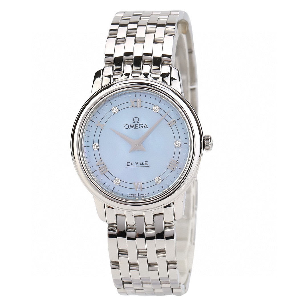 9.8新欧米茄碟飞手表女款27mm贝母盘石英腕表424.10.27.60.57.001