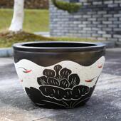 高档陶瓷大缸景德鱼水酒缸荷花缸店饭店盆镇睡莲碗莲缸庭院阳台缸