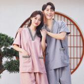 天丝棉麻新款 汗蒸服女男洗浴浴服桑拿服酒店采耳足疗美容客人大尺