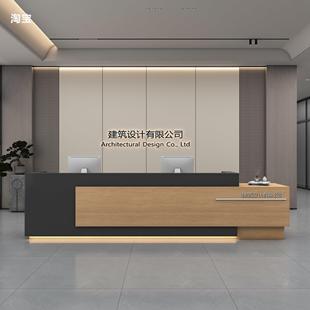 公司前台接待台简约现代物业烤漆收银台办公室吧台桌酒店会所前台