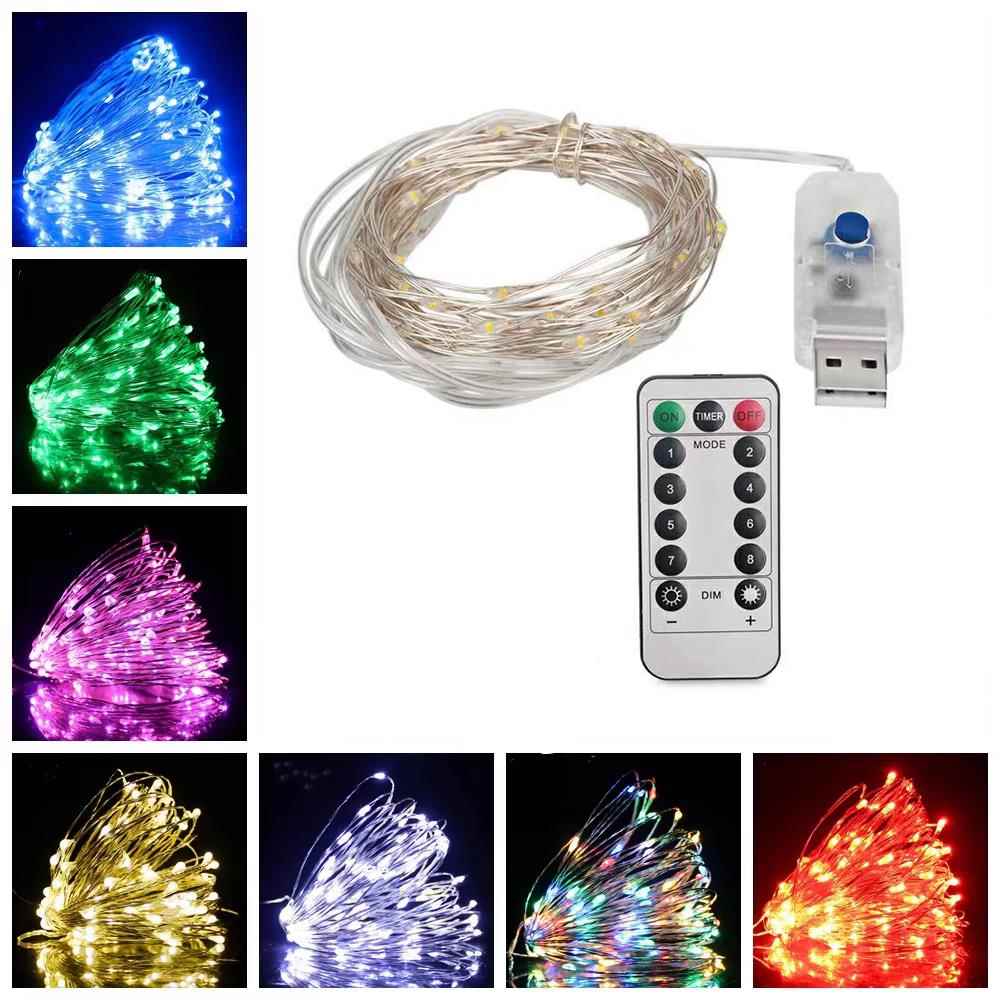 led小彩灯闪灯串灯USB遥控铜丝灯装饰氛围灯串房间卧室布置星星灯