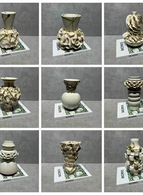 创意宋氏美学手工陶瓷花瓶摆件样板间售楼处小众装饰品