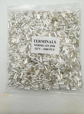 铜管型接线端子EN1008冷压端头针型连接管铜接头套管GT7508并线管