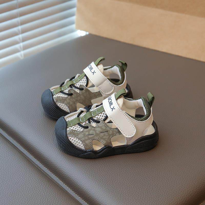 儿童防滑防撞护趾包头凉鞋宝宝夏季1—3岁新款男女婴儿软底鞋子