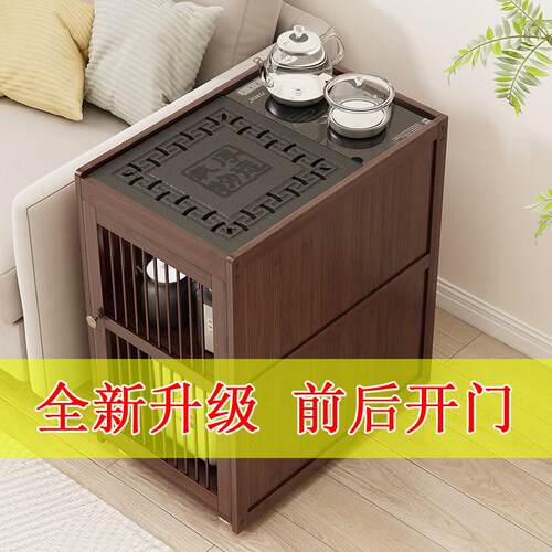 沙发边几茶水柜茶几泡茶一体茶桌边柜烧水台可移动茶台家用小茶车