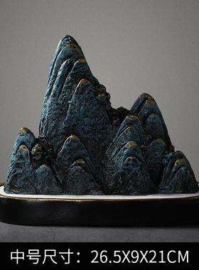 高档客厅假山石摆件柜家居饰品办公室酒子玄关小盆景新式山中水摆