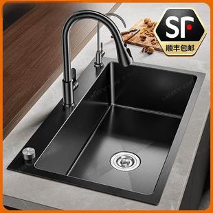 弗兰卡洗菜盆大单槽304不锈钢厨房水槽大单槽台下盆加厚洗碗槽洗