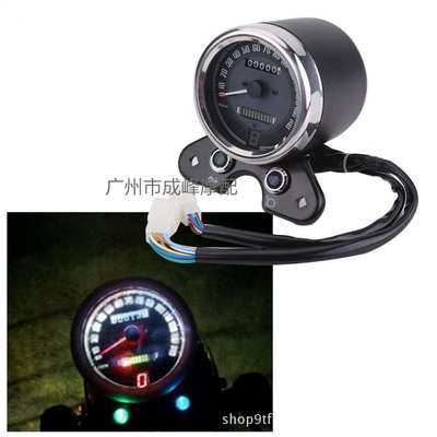 摩托车复古改装仪表/新款LED信号灯公里表/嘉陵/GN复古里程表CG