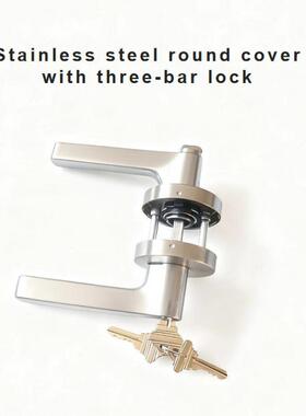 配门钥DP305圆门匙不锈圆盖加长把手钢三杆锁房间锁卧室阳台套间