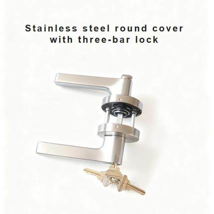 配门钥DP305圆门匙不锈圆盖加长把手钢三杆锁房间锁卧室阳台套间