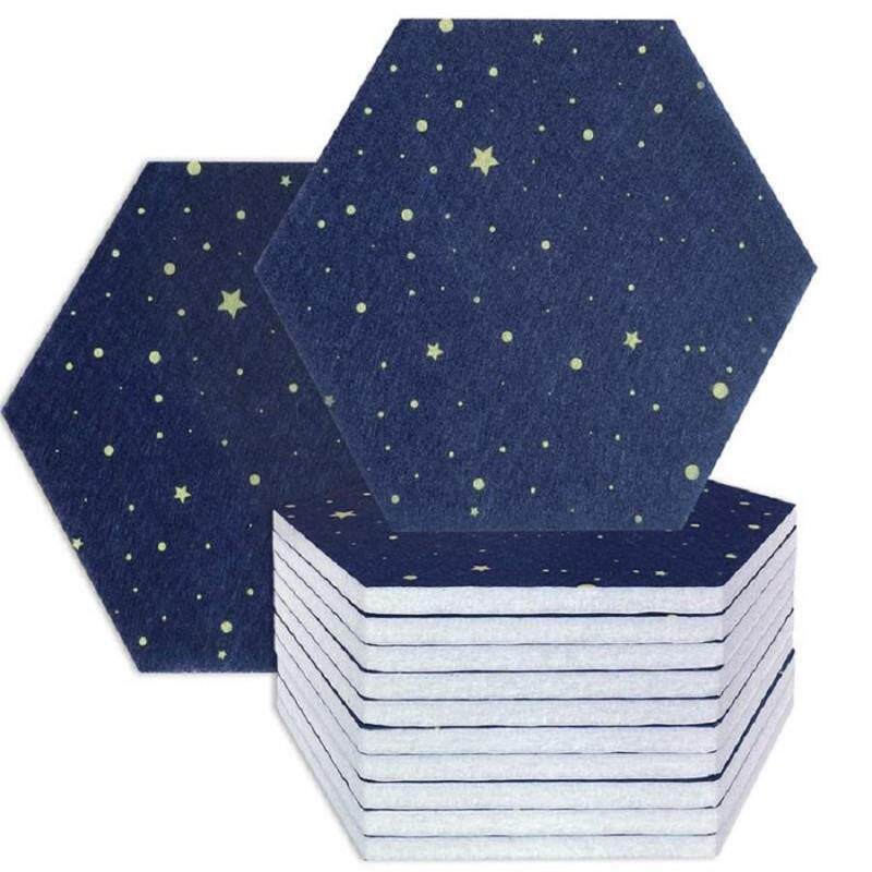 自粘免打孔星空六边形毛毡板软木板留言照片墙背景墙3d立体墙贴