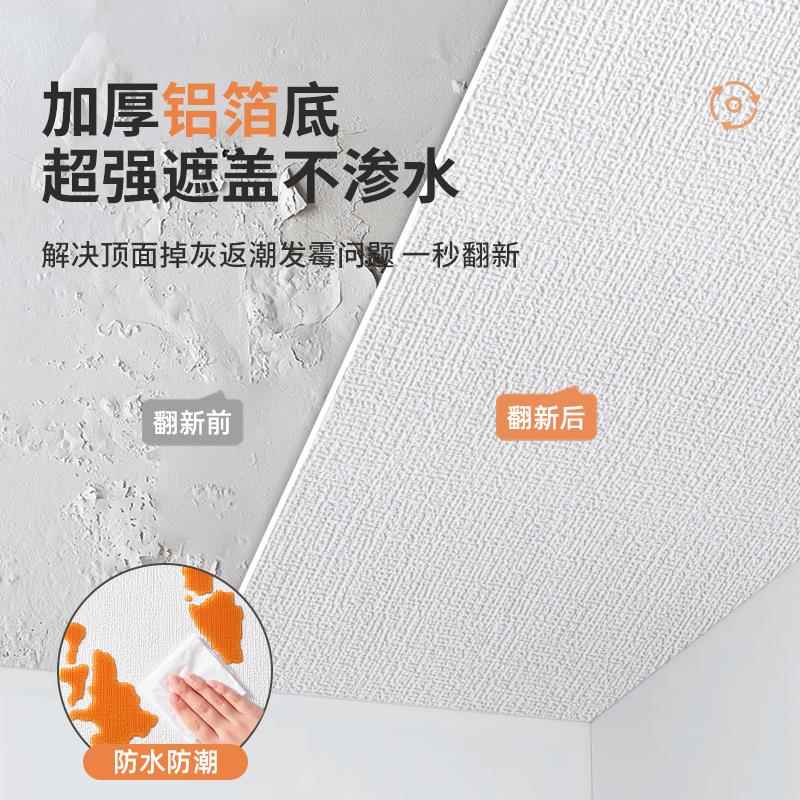 天吊花板贴纸屋顶悬式天丑花遮板装饰棚屋顶脱落修补壁纸YMQZ-40
