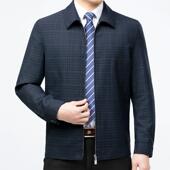 老爸年爸装 立领加厚茄外套春秋新款 商中政干部 Y羊毛夹克男士 211