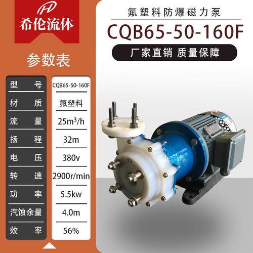 供应CQB65-50-160氟塑料磁力泵耐酸碱耐腐充足库存