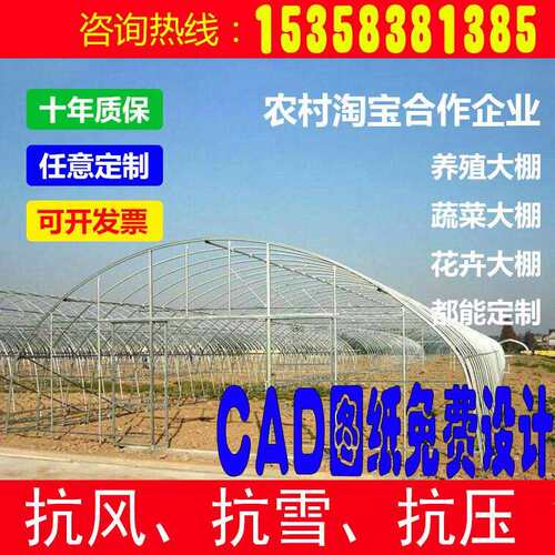 温室椭圆管大棚钢管骨架养殖种植蔬菜鸡舍枝拱杆家用全套结构设计