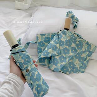 全自动雨伞女ins风高颜值遮阳伞防晒抗UV黑胶折叠遮阳伞学生