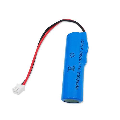 3.7V 18650锂电池 XH-2P接头3000mah加保护板电池可充电动玩具