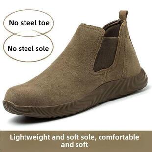 无钢底男式 透气 劳动保护鞋 防烫 防臭钢头 焊接牛皮 无钢头