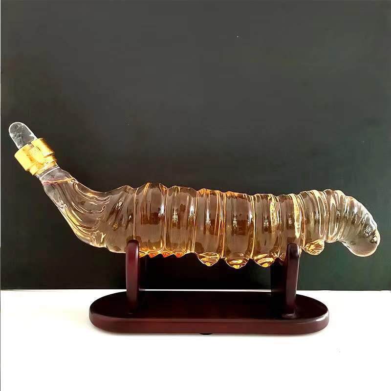 新品冬夏异草酒瓶OQB玻璃瓶高硼硅玻璃酒形瓶高档玻璃瓶虫虫草泡