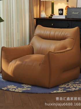 人发可睡可躺闲单懒人小沙发卧室阳台房==间新款休复古豆袋榻榻沙