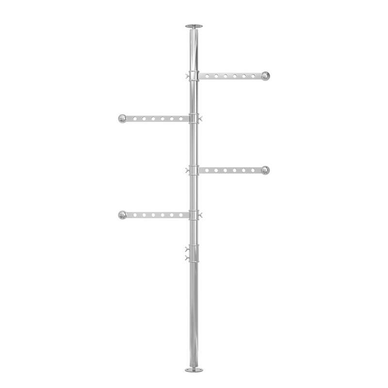 卧室挂衣室内免顶天立地落地不锈钢打孔卧室伸缩晾衣架杆阳台