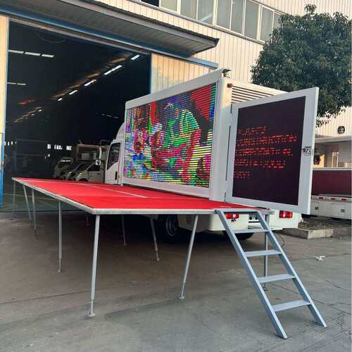 中型活动演出车广告车配置5.995米全自动流动舞台车宣传车