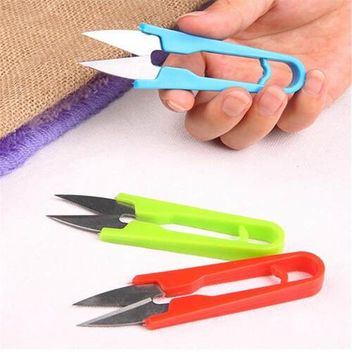 Plastic U-shaped Colorful Handle Thread Scissors, Cross-stit