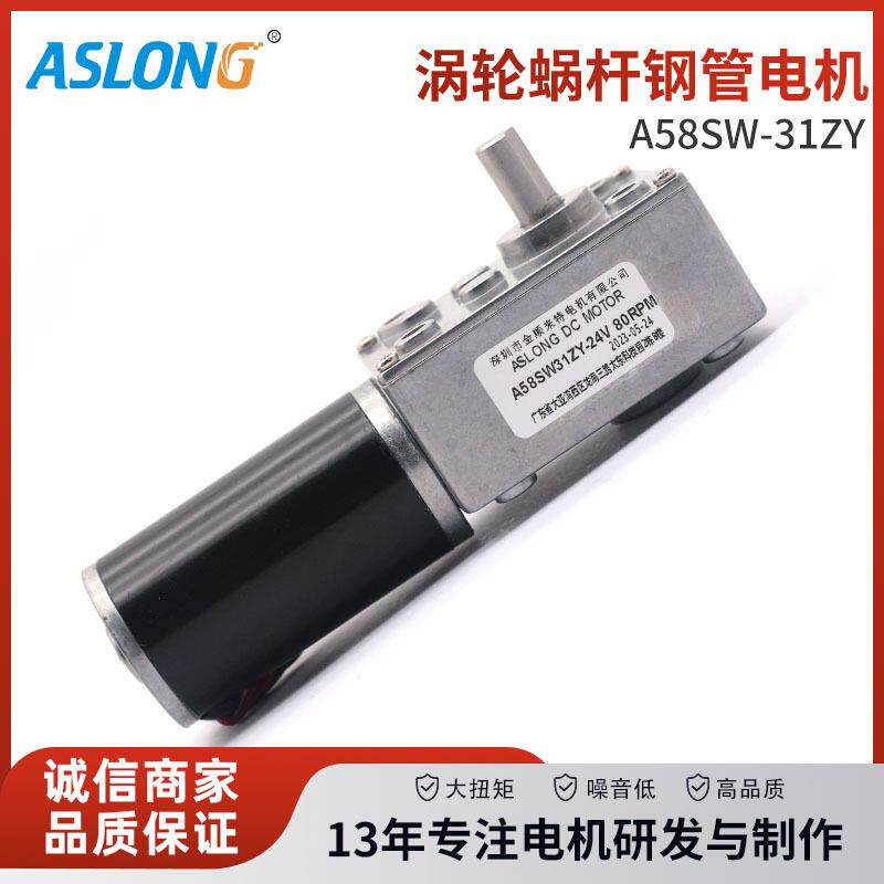 A58SW31ZY永磁涡轮蜗杆直流减速电机直角自锁智能家居自动窗帘机