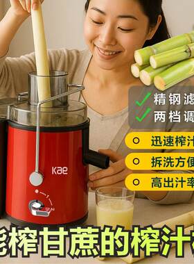 Kae2025新款大功率榨甘蔗姜汁榨汁机汁家用渣分离家庭手动大口径