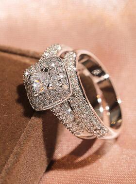 Vintage Lovers Lab Diamond Ring sets 925 sterling silver Bij
