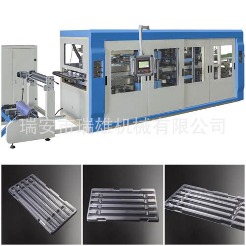 研发上市 全自动多工位连续式正负压电子托盘塑料热成型机 一体机