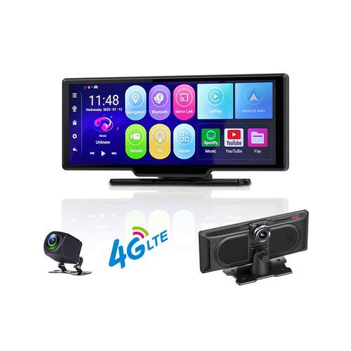 4G安卓智能10.0系统12寸4+64GB大内存投屏Carplay双录行车记录仪