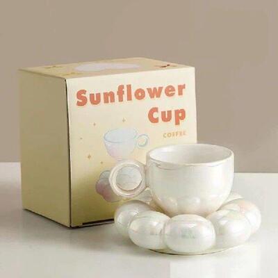 A30u-Flower Coffee Cup & Saucer Set Cute Mug & Saucer Set