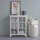 式 白色玻璃门储物收纳艺欧柜餐边柜书柜陈列柜 法985乡村风铁式