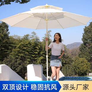 庭院伞太阳伞遮阳伞大雨伞超大户外商用摆摊伞广告伞中柱圆伞雨棚