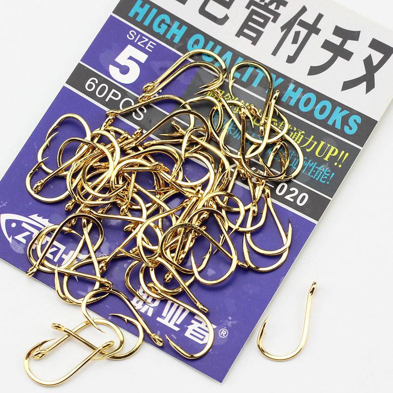 千又鱼钩 大物歪嘴鱼钩 海钓矶钓黑鲷专用大包装管付金钩带环孔圈