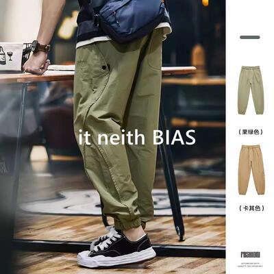 it neith BIAS夏季冰丝休闲裤男2025新款美式宽松复古工装裤薄款