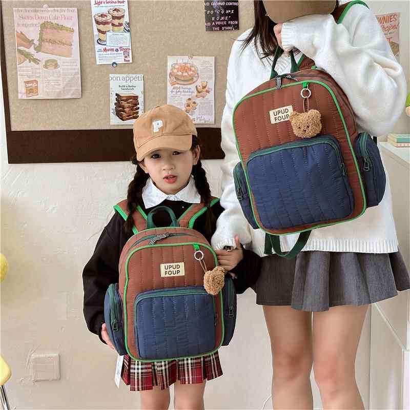 幼儿园学生卡通书包小学生可爱男童宝宝帆布双肩包小女孩亲子背包
