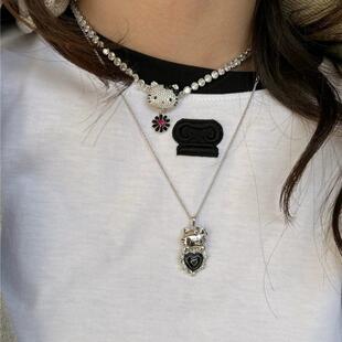 吊坠高级感爱心项链可调节原创设计网红周雨彤同款锁骨链女