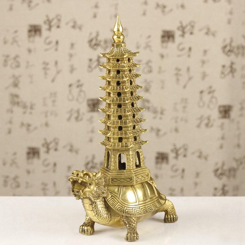 铜龙龟文昌塔摆件铜龟塔9层 金属工艺品摆设