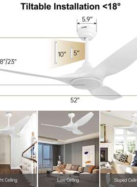 52寸白色ABS扇带灯跨境新款大风力e客厅吊i扇469cilng吊fan