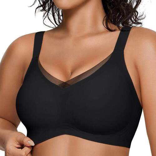 Intention Crossover Mesh Seamless Wireless Bra Soft