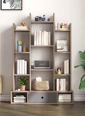 家用不规创意落地书架组LVI合代简则约书柜学生置物架简靠墙易现