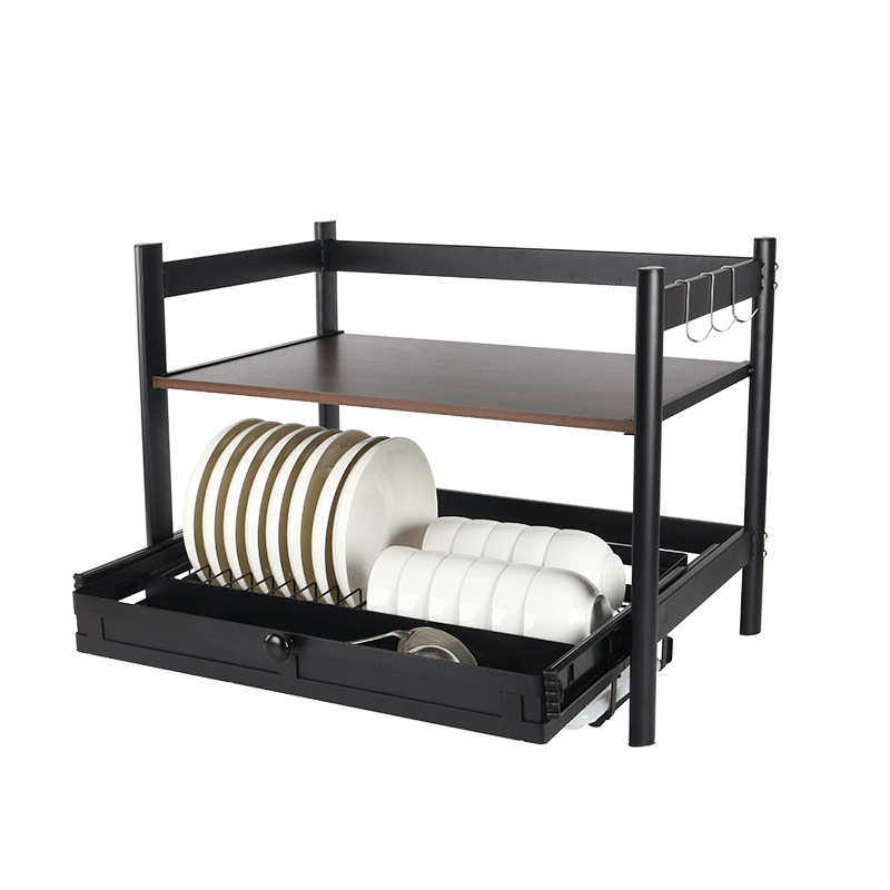 304木加铁厨房置物架 可伸缩简约木板微波炉架台式双层收纳架,厨房/烹饪用具,厨房抽屉置物架,淘宝优惠券,粉丝福利购,淘宝优惠卷